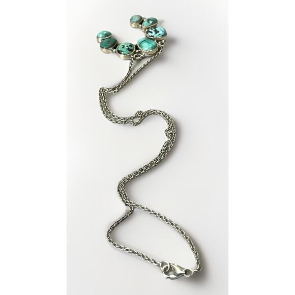 Native American Navajo Handmade Sterling Silver Turquoise Naja Necklace 21” NEW - Picture 8 of 16